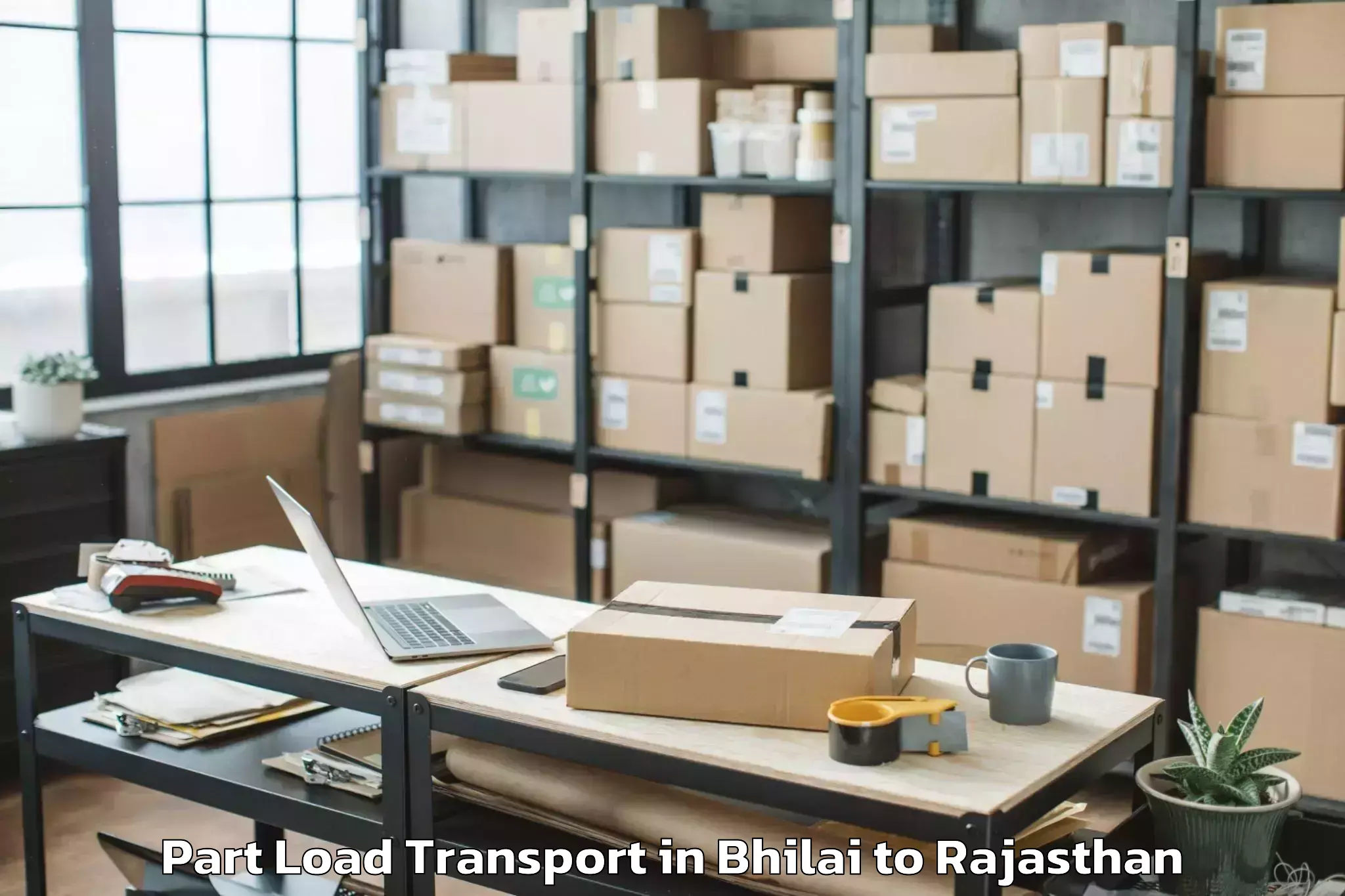 Professional Bhilai to Kota Airport Ktu Part Load Transport